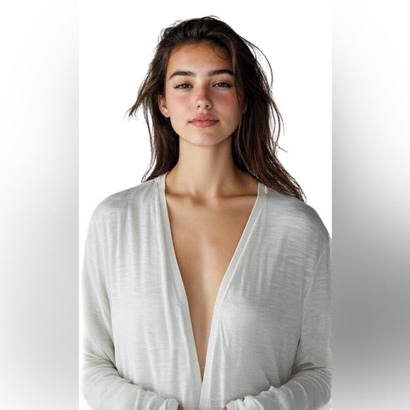 FAT FACE DARCEY Cardigan Sweater Light Weight 100% Cotton Pure WHITE Sz 8 NWT - Picture 4 of 14